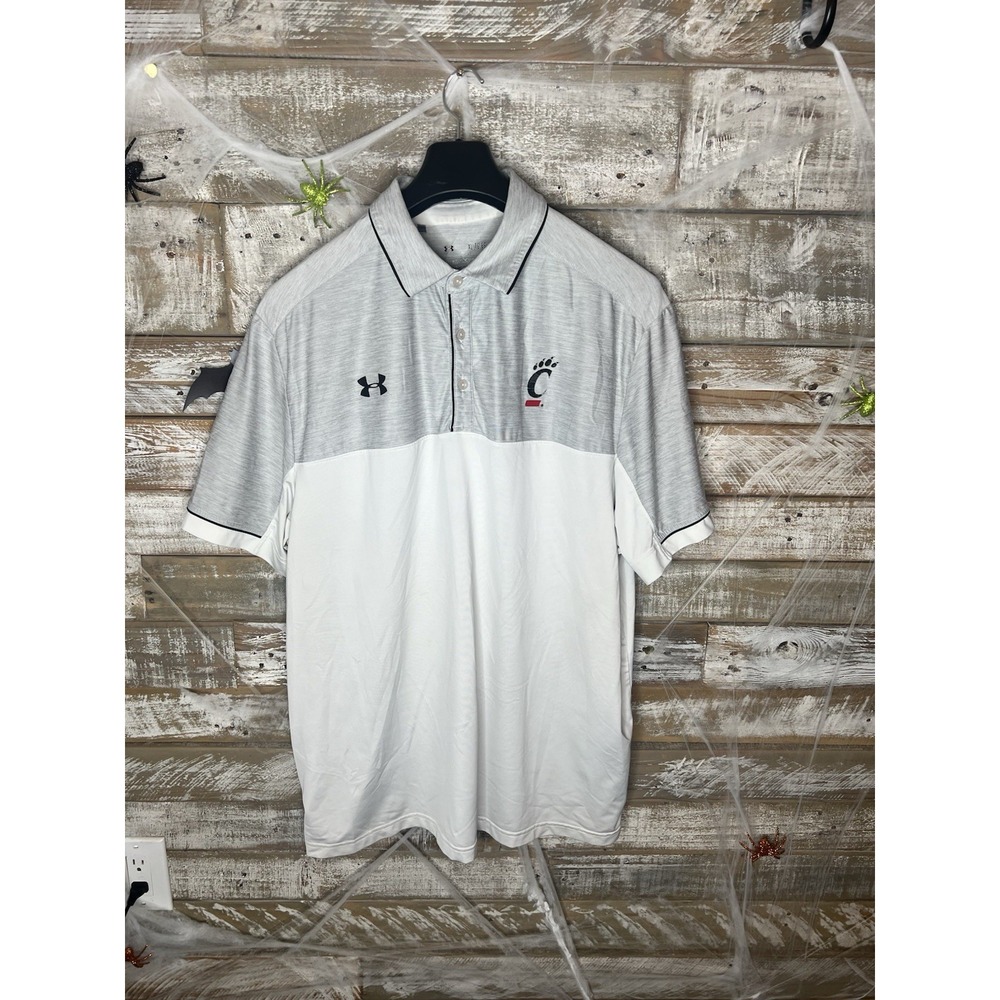 Under Armour mens loose fit white/gray "Cincinnati Bears" Polo XL‎